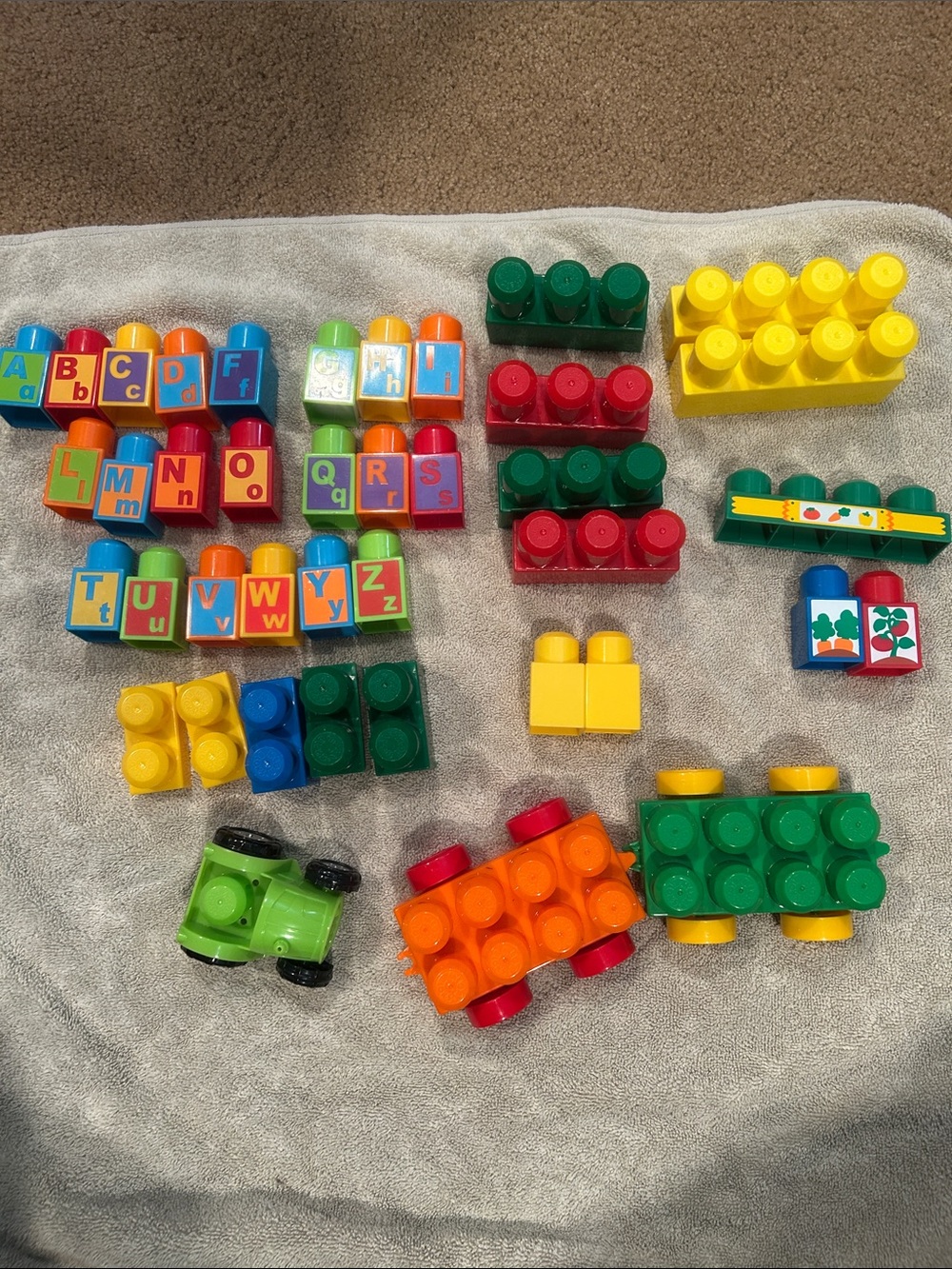 Mega Bloks Multi-Colored Lot Assortment Replacement Blocks & Letters